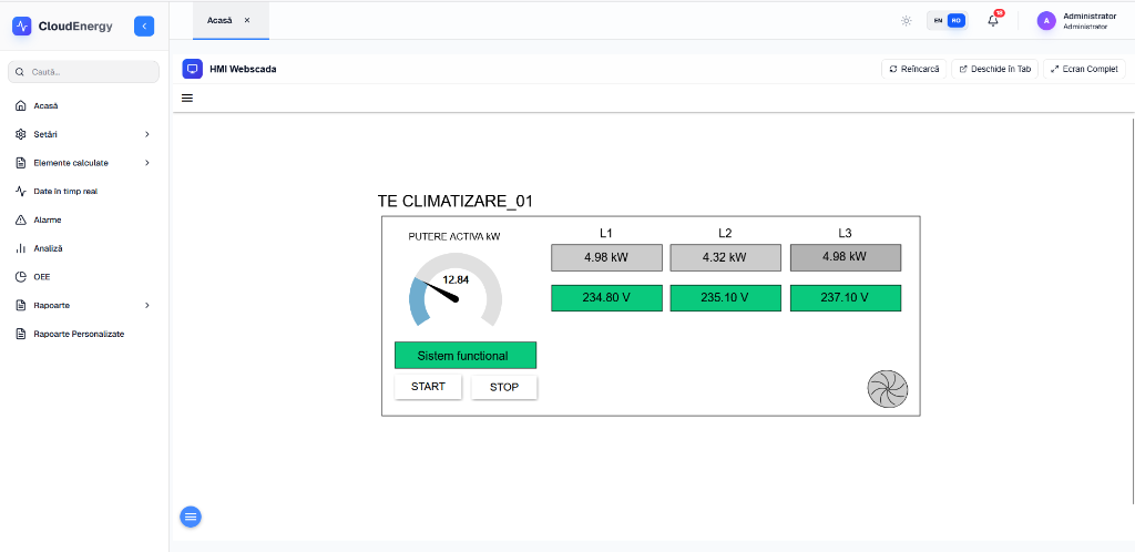 CloudEnergy - WebSCADA Tablou Climatizare